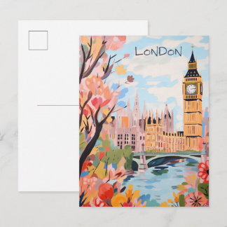 London England Travel City Painting Aesthetic Briefkaart