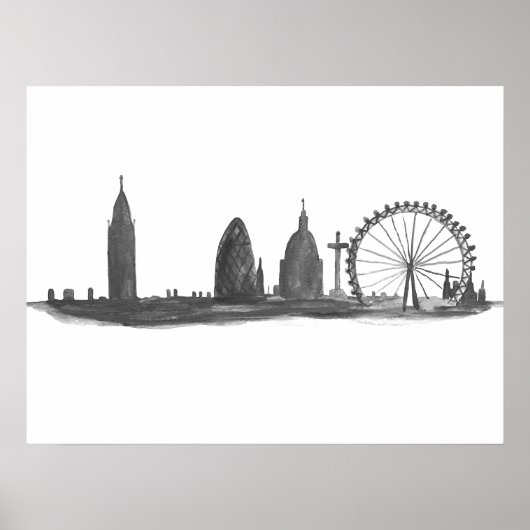 London England Travel Destination Skyline  Poster (Voorkant)