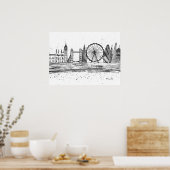 London England Travel Destination Skyline  Poster (Keuken)