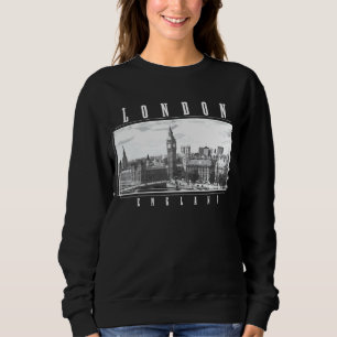London England UK Big Ben Skyline Black White Vint Trui