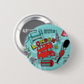 London ~ England United Kingdom Travel Art Ronde Button 5,7 Cm (Voorkant /achterkant)