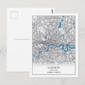 London England Verenigd Koninkrijk City Map Travel Briefkaart (Voorkant / Achterkant)