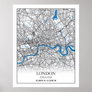 London England Verenigd Koninkrijk City Map Travel Poster