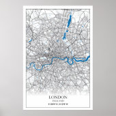 London England Verenigd Koninkrijk City Map Travel Poster (Voorkant)