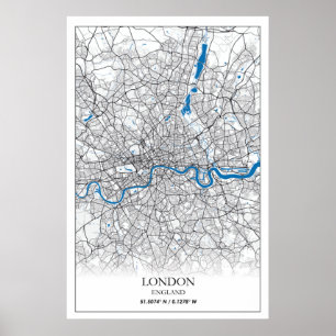 London England Verenigd Koninkrijk City Map Travel Poster