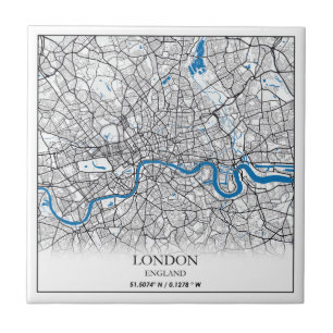 London England Verenigd Koninkrijk City Map Travel Tegeltje