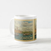 London England Vintage Travel Koffiemok (Voorkant links)