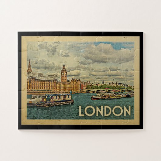 London England Vintage Travel Legpuzzel (Horizontaal)