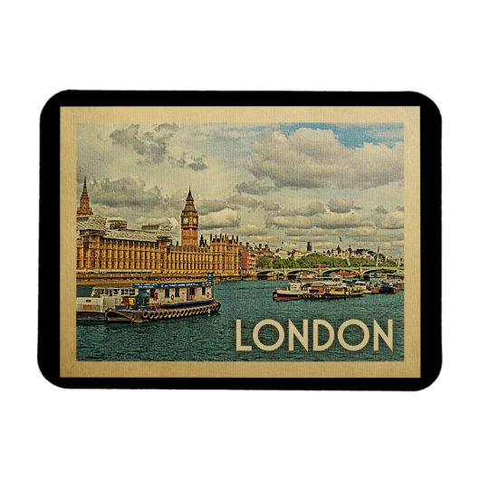 London England Vintage Travel Magneet (Horizontaal)