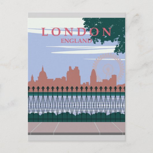London England Vintage Travel Poster Briefkaart (Voorkant)