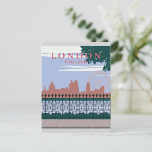 London England Vintage Travel Poster Briefkaart (Staand voorkant)