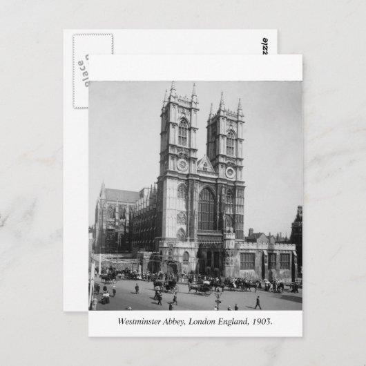 London England, Westminster Abbey 1903 Briefkaart (Voorkant / Achterkant)
