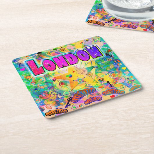 London Epoch Hour Coaster Kartonnen Onderzetters (Schuin)
