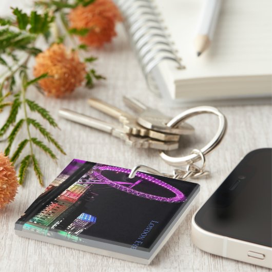 London Eye at Night Acrylic Keychain (Voorkant Rechts)