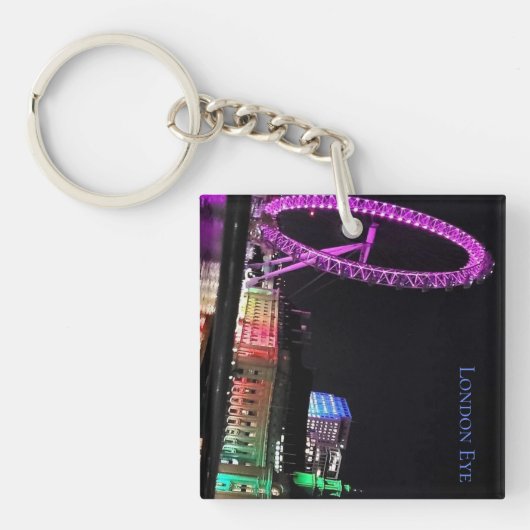 London Eye at Night Acrylic Keychain (Voorkant)