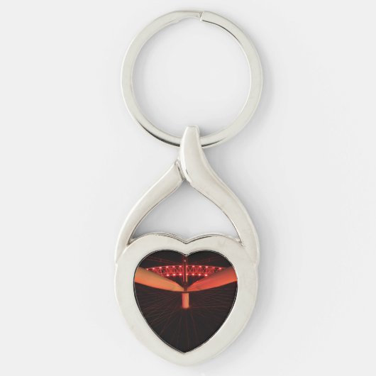 London Eye at Night Heart Keychain (Voorkant)