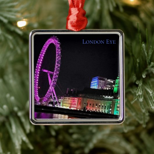 London Eye at Night Metalen Ornament (Boom)