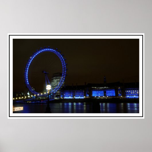 London Eye at Night Poster (Voorkant)