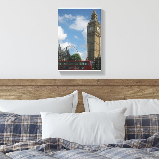 London Eye & Big Ben Canvas Afdruk (Insitu (Slaapkamer))