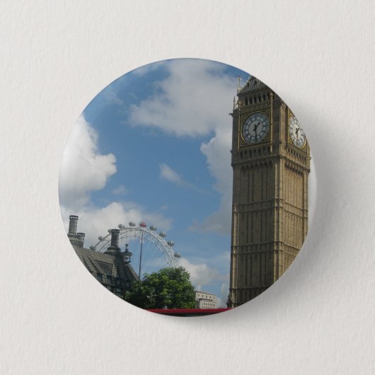London Eye & Big Ben Ronde Button 5,7 Cm (Voorkant)