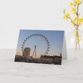 London Eye bij Sunset Blank Wenskaart Kaart (Gele Bloem)