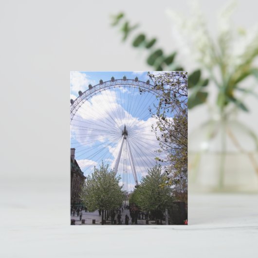 London Eye Blue Sky Clouds Briefkaart (Staand voorkant)
