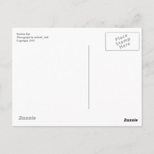 London Eye Briefkaart (Achterkant)