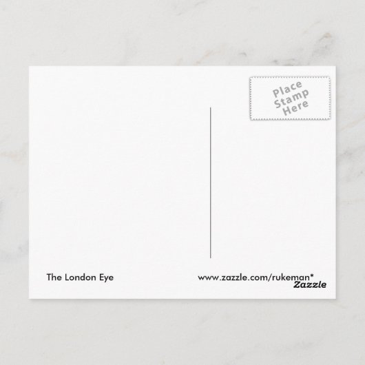 London Eye Briefkaart (Achterkant)