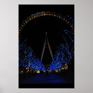 London Eye by Night Poster