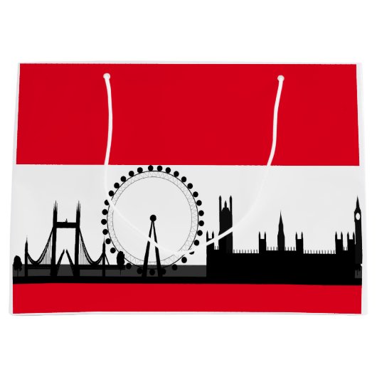 London Eye City Ferris Wheel England Gift Bag Groot Cadeauzakje (Voorkant)