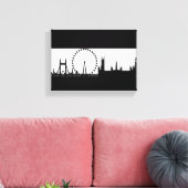 London Eye City Skyline Black & White Canvas Print (Insitu (Woonkamer))