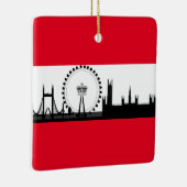 London Eye City Skyline England kerstversient Keramisch Ornament (Rechts)