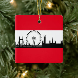 London Eye City Skyline England kerstversient Keramisch Ornament