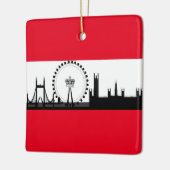 London Eye City Skyline England kerstversient Keramisch Ornament (Links)