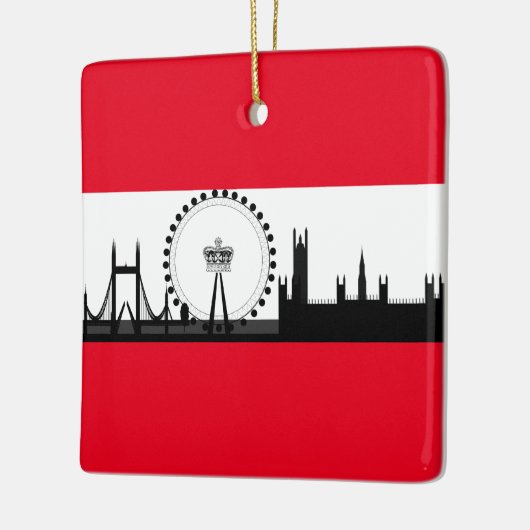 London Eye City Skyline England kerstversient Keramisch Ornament (Links)