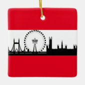 London Eye City Skyline England kerstversient Keramisch Ornament (Voorkant)