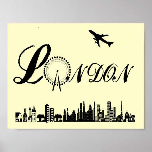 London Eye City Theme Word Art Poster Print (Voorkant)