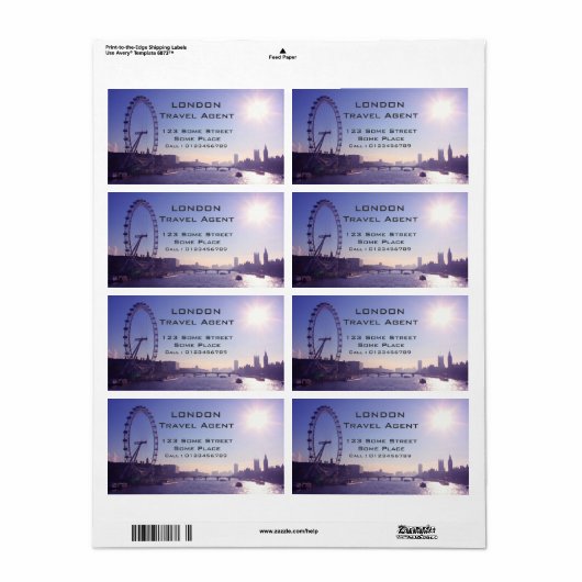London Eye Etiket (Full Sheet)