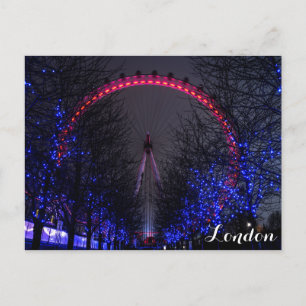 London Eye Ferris Wheel bij nacht Briefkaart