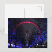 London Eye Ferris Wheel bij nacht Briefkaart (Voorkant / Achterkant)