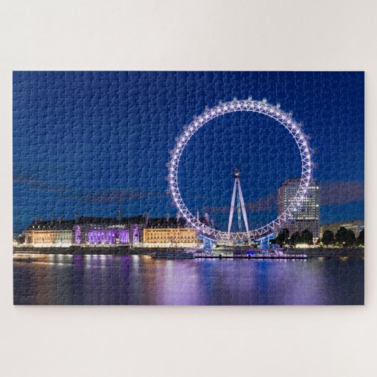 LONDON EYE FERRIS WIELEN BIJ NACHT LEGPUZZEL (Horizontaal)