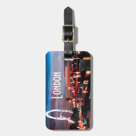 London Eye Night Bagagelabel (Voorkant verticaal)