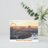 London Eye Over The Thames Londen Engeland Briefkaart (Staand voorkant)