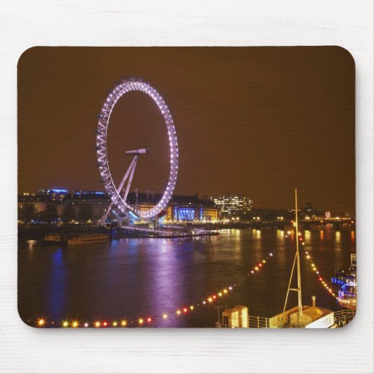 London Eye, River Thames en lichten vanaf Muismat (Voorkant)