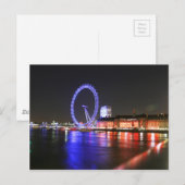 London Eye 's Nachts Briefkaart (Voorkant / Achterkant)