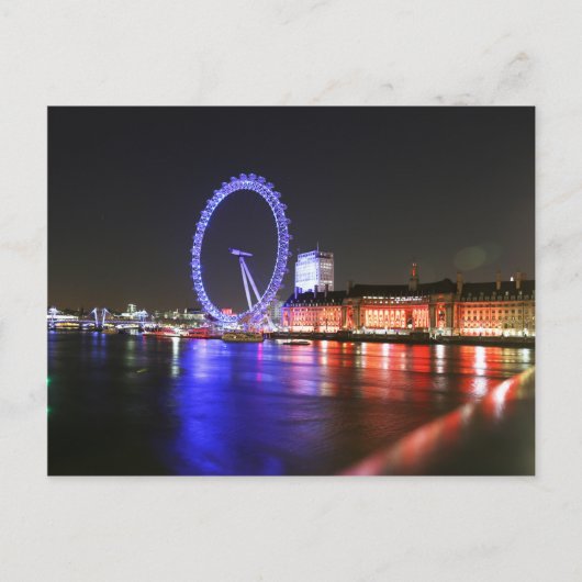 London Eye 's Nachts Briefkaart (Voorkant)
