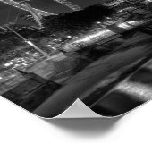 London Eye 's nachts in Black en White Poster (Hoek)