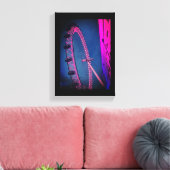 London Eye 's nachts Stretched Canvas Print (Insitu (Woonkamer))