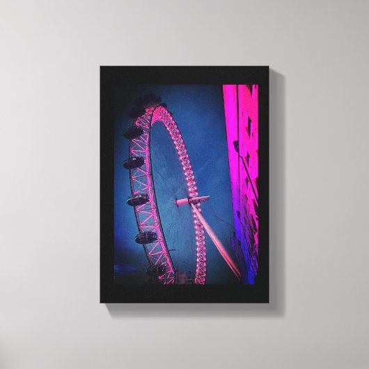 London Eye 's nachts Stretched Canvas Print (Voorkant)