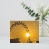 London Eye silhouet ansichtkaart Briefkaart (Staand voorkant)